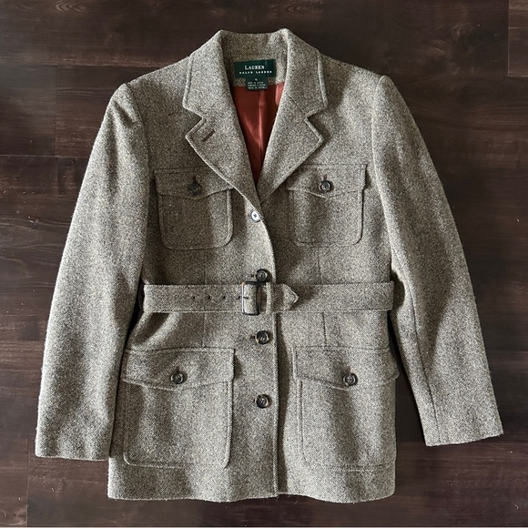 Ralph Lauren Wool Belted Military Blazer - Picture 4 of 9